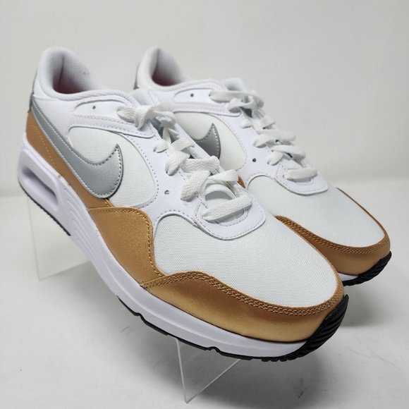 Nike Shoes - Nike Running Shoes Womens 11 White Metallic Gold Air Max SC Swoosh Sneakers
